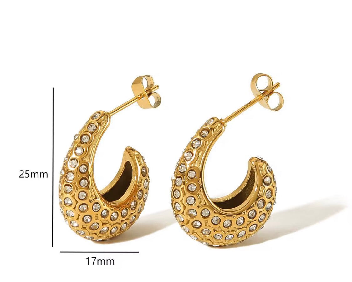 
                  
                    Gold Plated Hoop Stainless Steel Waterproof & Tarnish-Free Earrings- Boho Jewellery For Wild Souls
                  
                