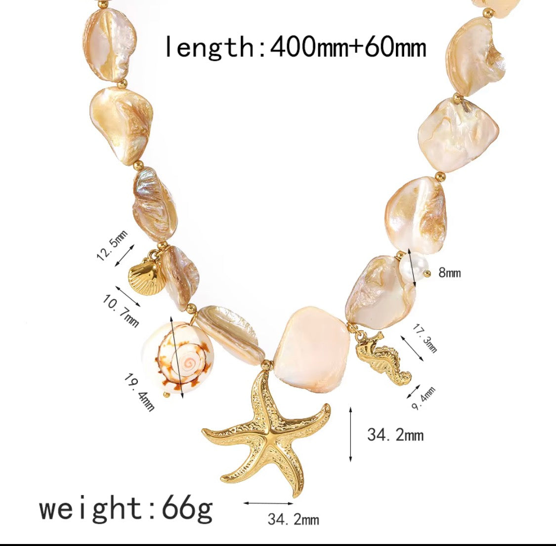 
                  
                    Marina Pearl & Starfish Necklace – Coastal Statement Necklace
                  
                