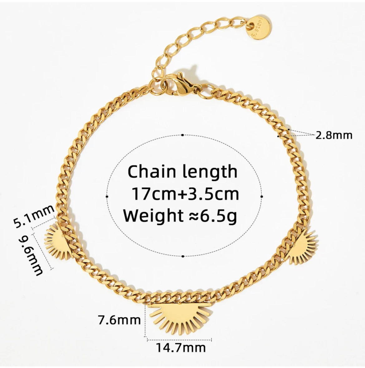 
                  
                    Silver Sunburst Charm Chain Bracelet – Boho & Mala jewellery
                  
                