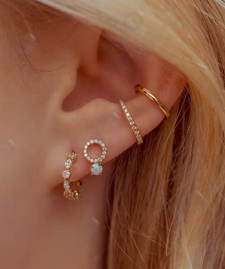 
                  
                    Gold Plated Opal Sterling Silver Dainty Minimalist Hypoallergenic Stud Earrings- Boho Jewellery For Wild Souls
                  
                