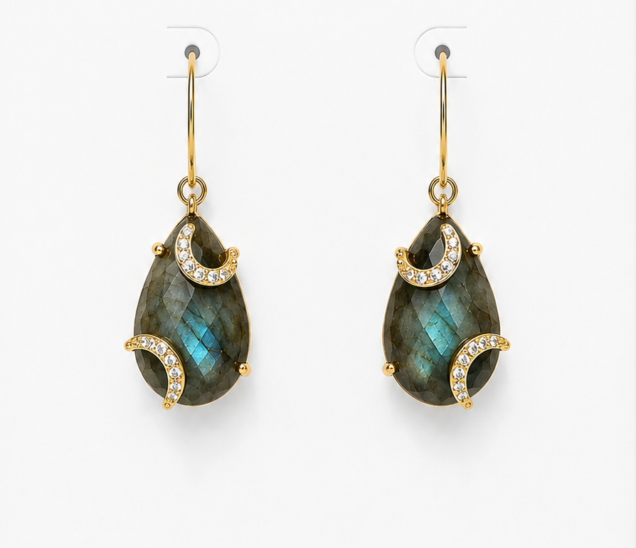 
                  
                    Labradorite Luna Earrings
                  
                