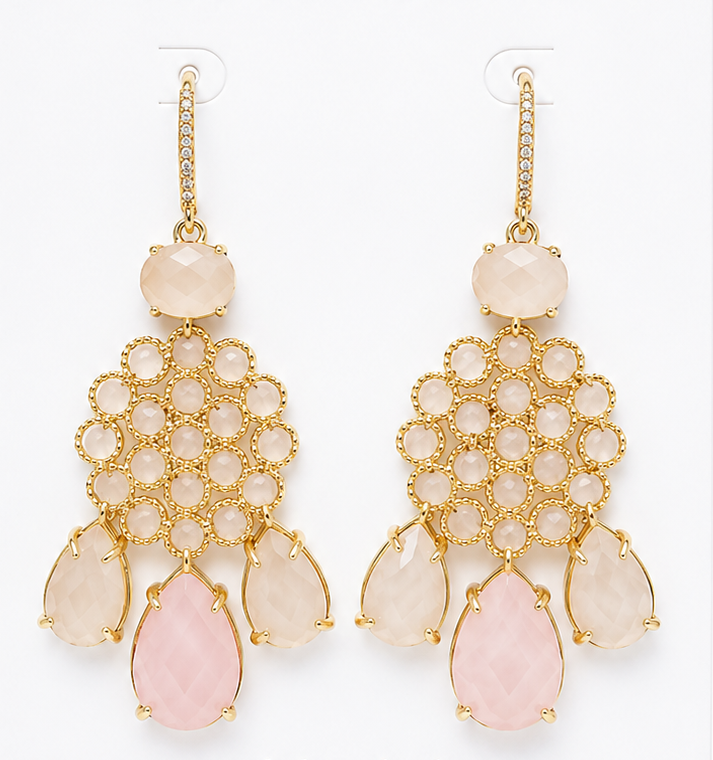 
                  
                    Rose Quartz Soleya Earrings
                  
                