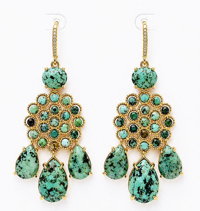 
                  
                    African Turqoise Soleya Earrings
                  
                