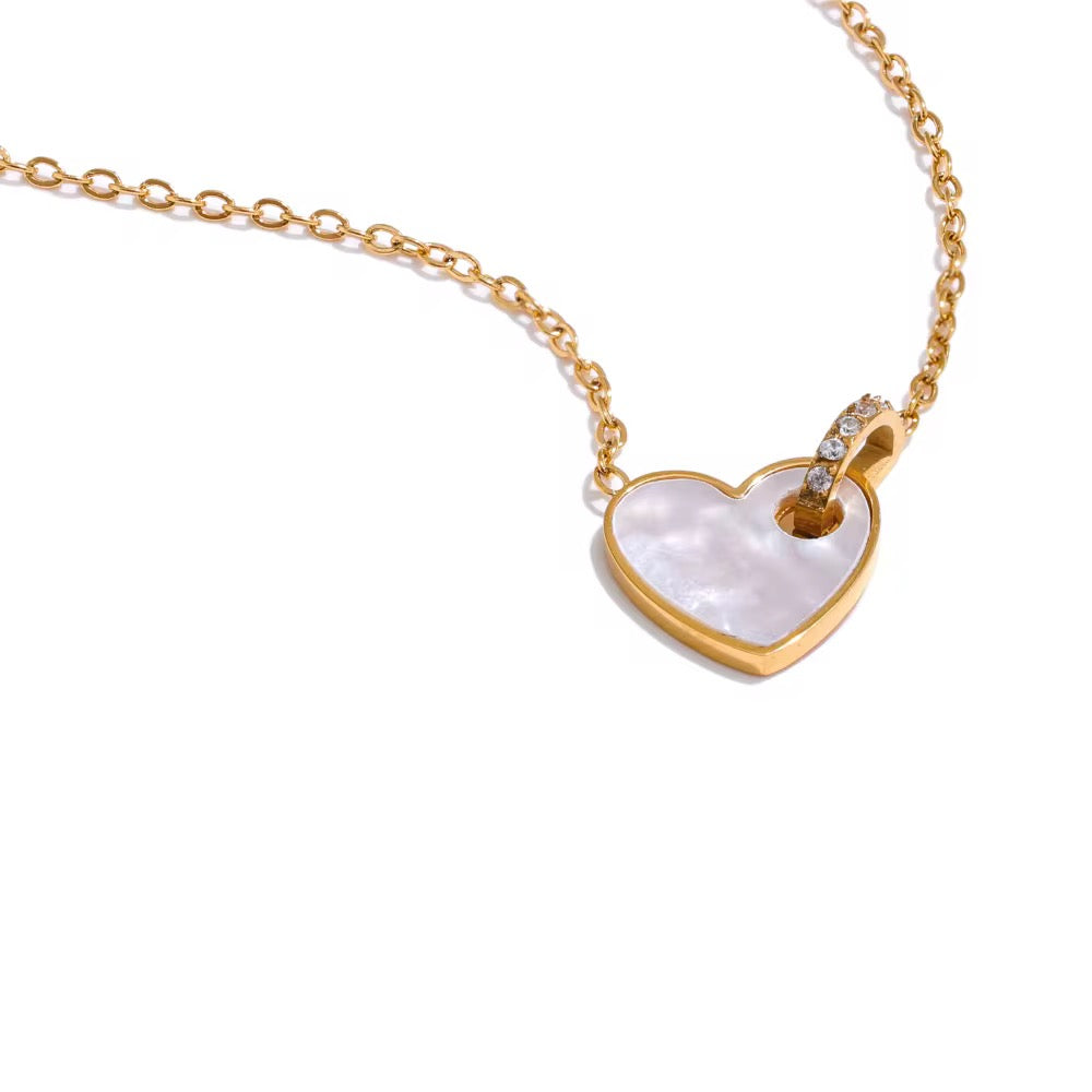 
                  
                    Amélie Mother of Pearl Shell Heart Necklace
                  
                