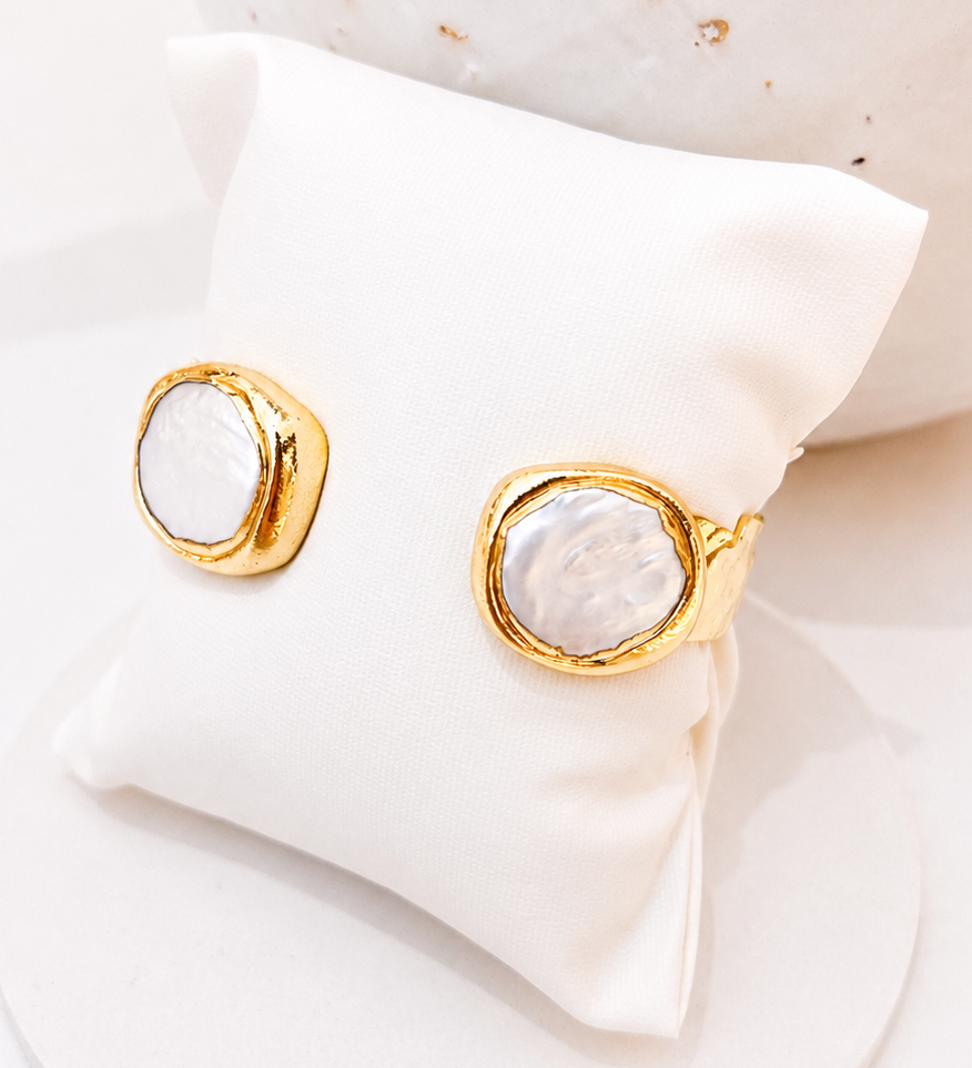 
                  
                    Nerina Circle Fresh Water Pearl Cuff Bracelet
                  
                
