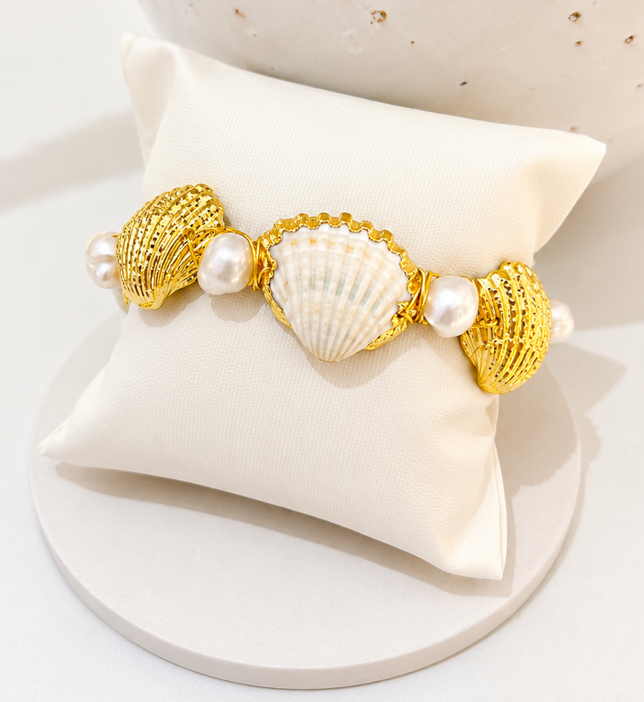 
                  
                    Coralia Shell & Freshwater Pearl Cuff
                  
                