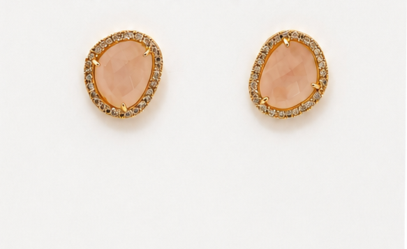 
                  
                    Celestine Rose Quartz - Genuine Gemstone Studs
                  
                