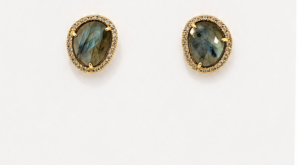 
                  
                    Celestine Labradroite - Genuine Gemstone Studs
                  
                