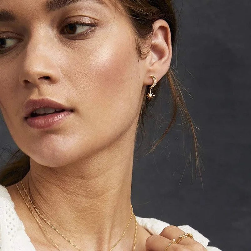 
                  
                    Gold Plated Sterling Silver Dainty Minimalist Hypoallergenic Hoop Earrings- Boho Jewellery For Wild Souls
                  
                
