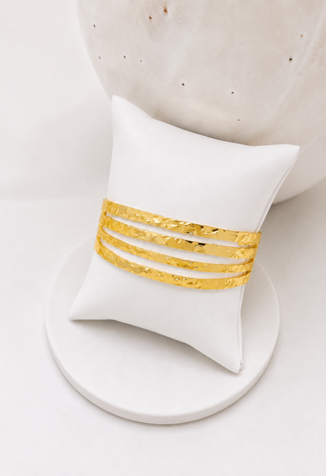 
                  
                    Aurora Textured Gold Bangle – alternate view
                  
                