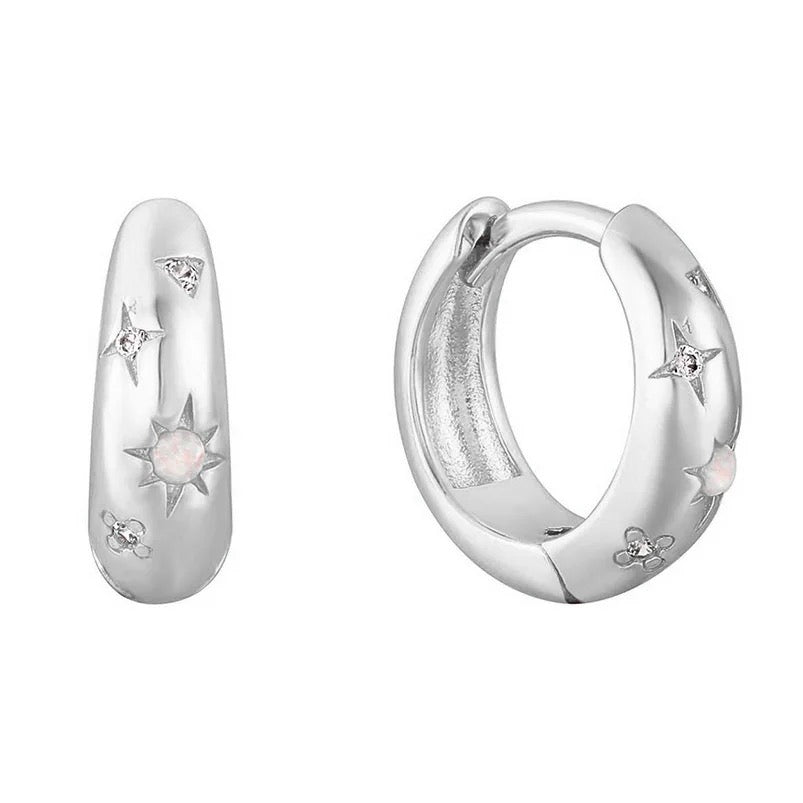 
                  
                    Boho & Mala Sterling Silver Hoop Huggie Earrings
                  
                