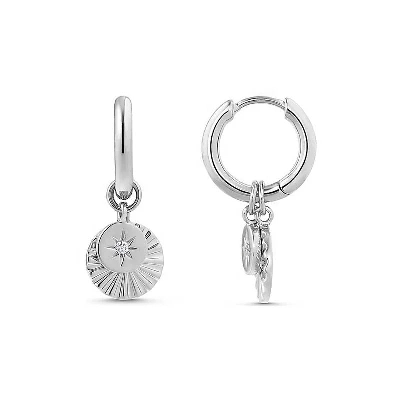 
                  
                    Boho & Mala Sterling Silver Hoop Huggie Earrings
                  
                