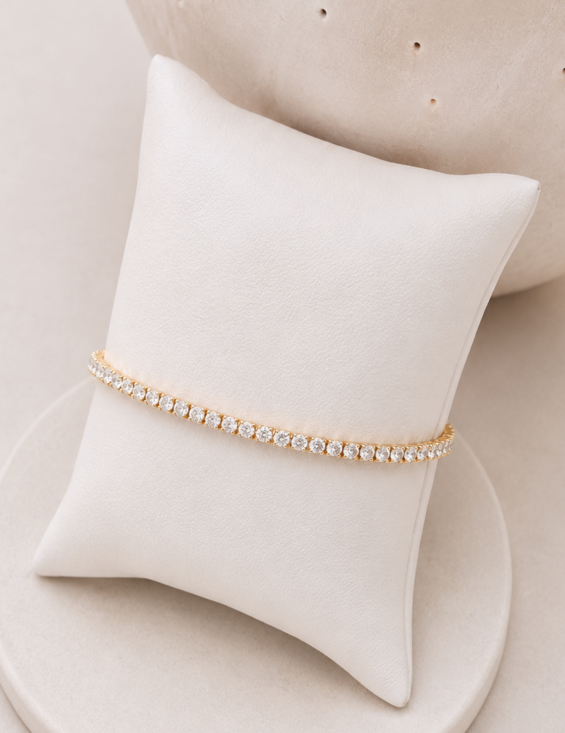 
                  
                    Lumière Gold Crystal Tennis Bracelet – alternate view
                  
                