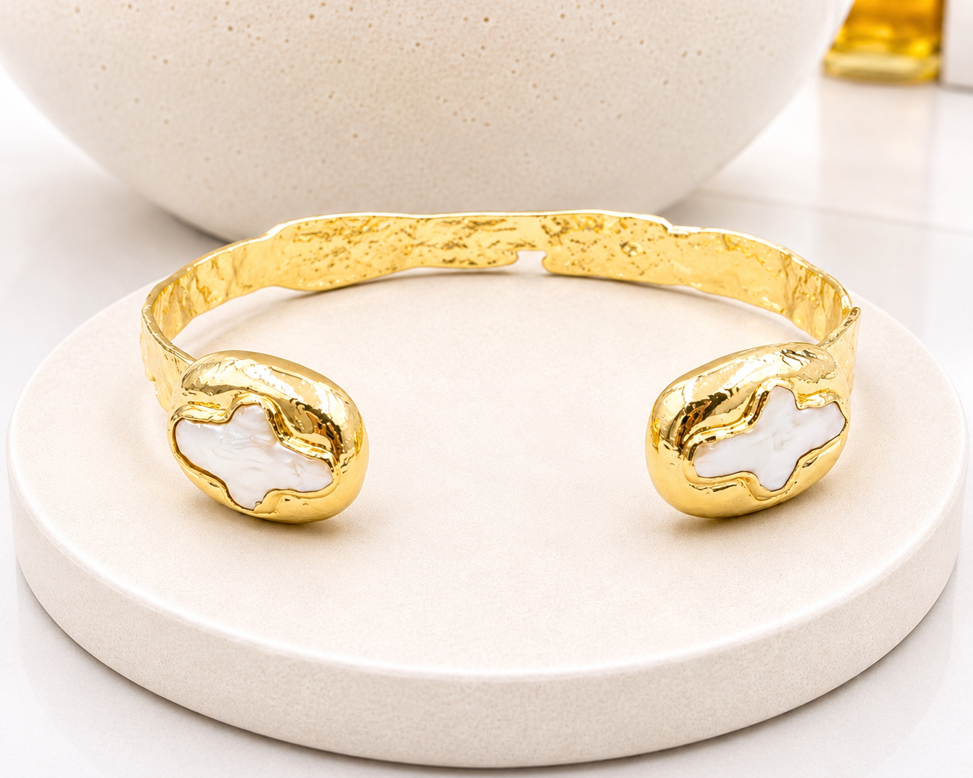 
                  
                    Thalassa Fresh Water Pearl Cross Cuff Bracelet
                  
                