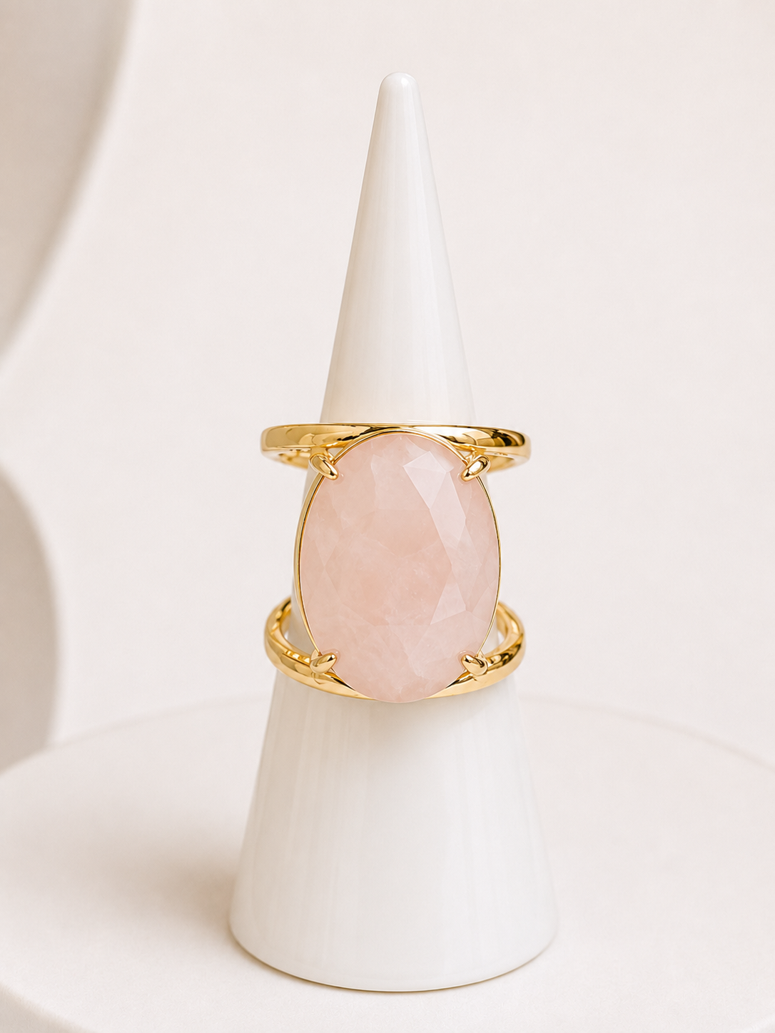 
                  
                    Aurevia Rose Quartz Statement Ring
                  
                