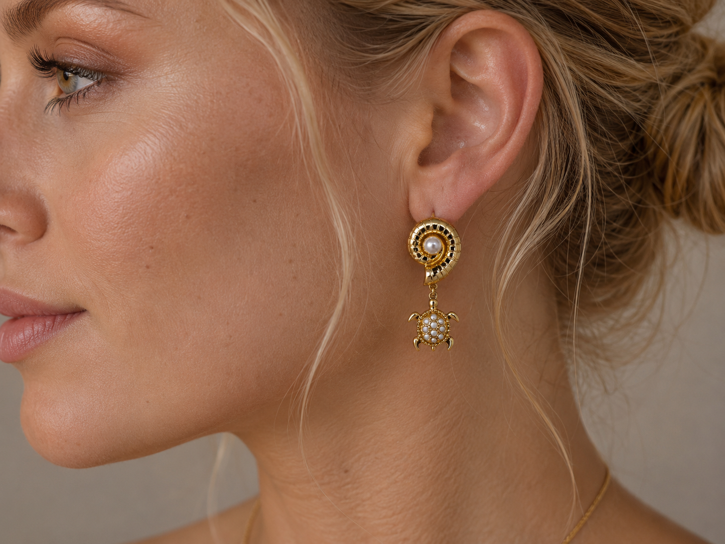 
                  
                    Pearl Marina Earrings – Genuine Freshwater Pearl Seashell & Turtle Drop Earrings
                  
                