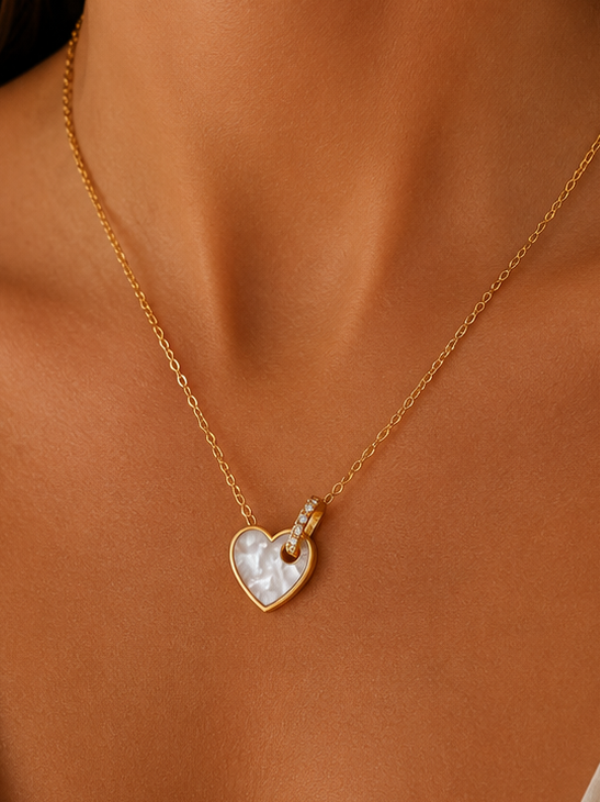 
                  
                    Amélie Mother of Pearl Shell Heart Necklace
                  
                