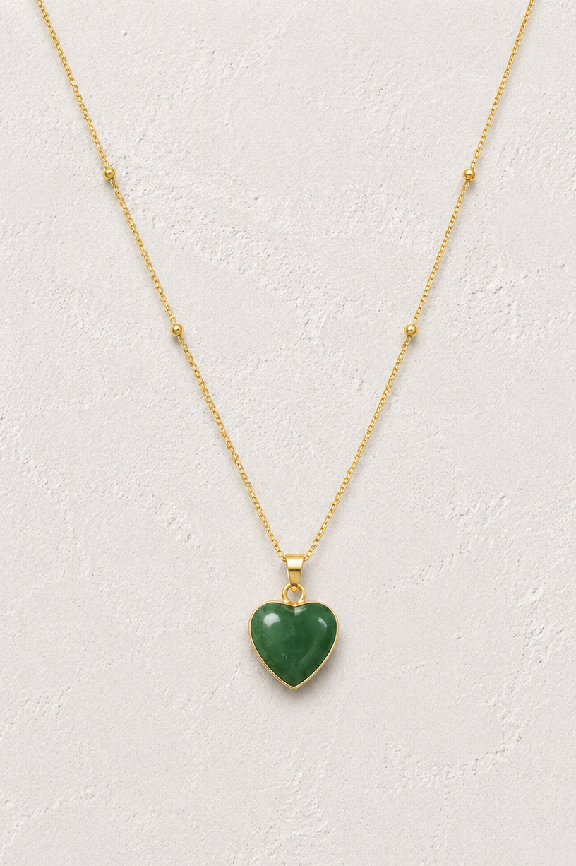 
                  
                    Green Jade Heart Necklace
                  
                