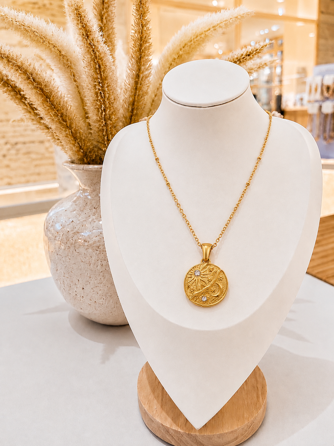 
                  
                    Luna Celestial Sun & Moon Necklace – Waterproof & Tarnish-Free
                  
                