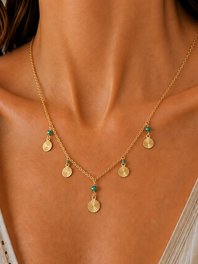 
                  
                    Charm Gold Plated Stainless Steel Waterproof & Tarnish-Free Necklaces- Boho Jewellery For Everyday Wear
                  
                