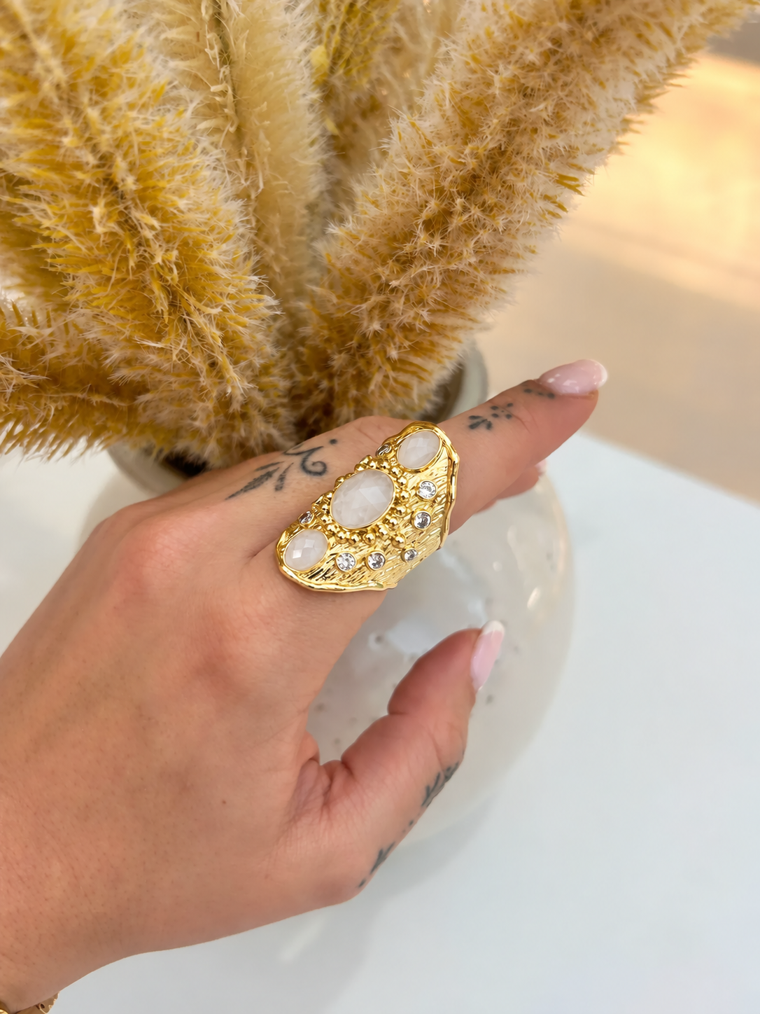 
                  
                    Solara Milky Quartz Ring
                  
                