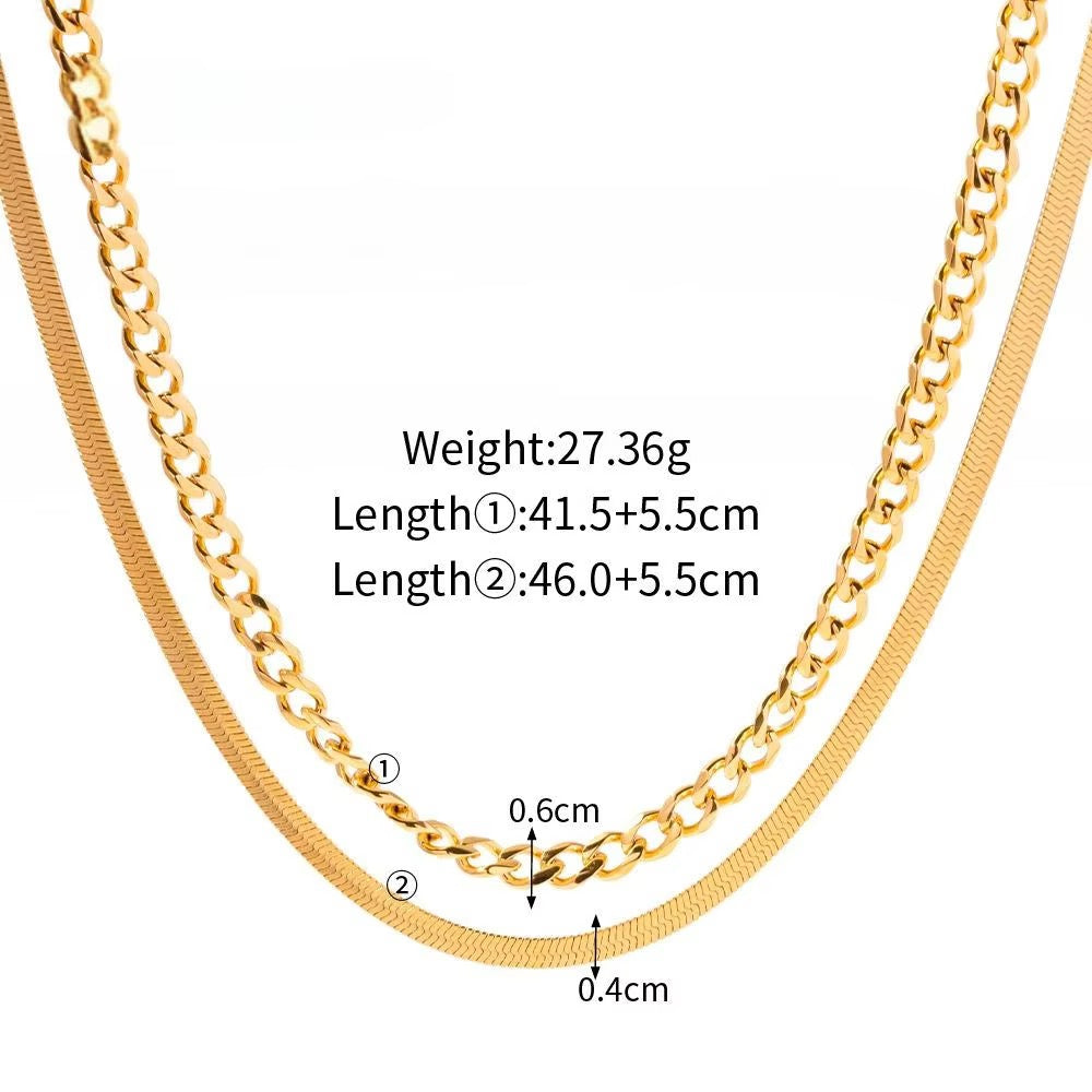 
                  
                    Aurelia Double Layer Chain Necklace – Waterproof Gold-Plated Stainless Steel
                  
                