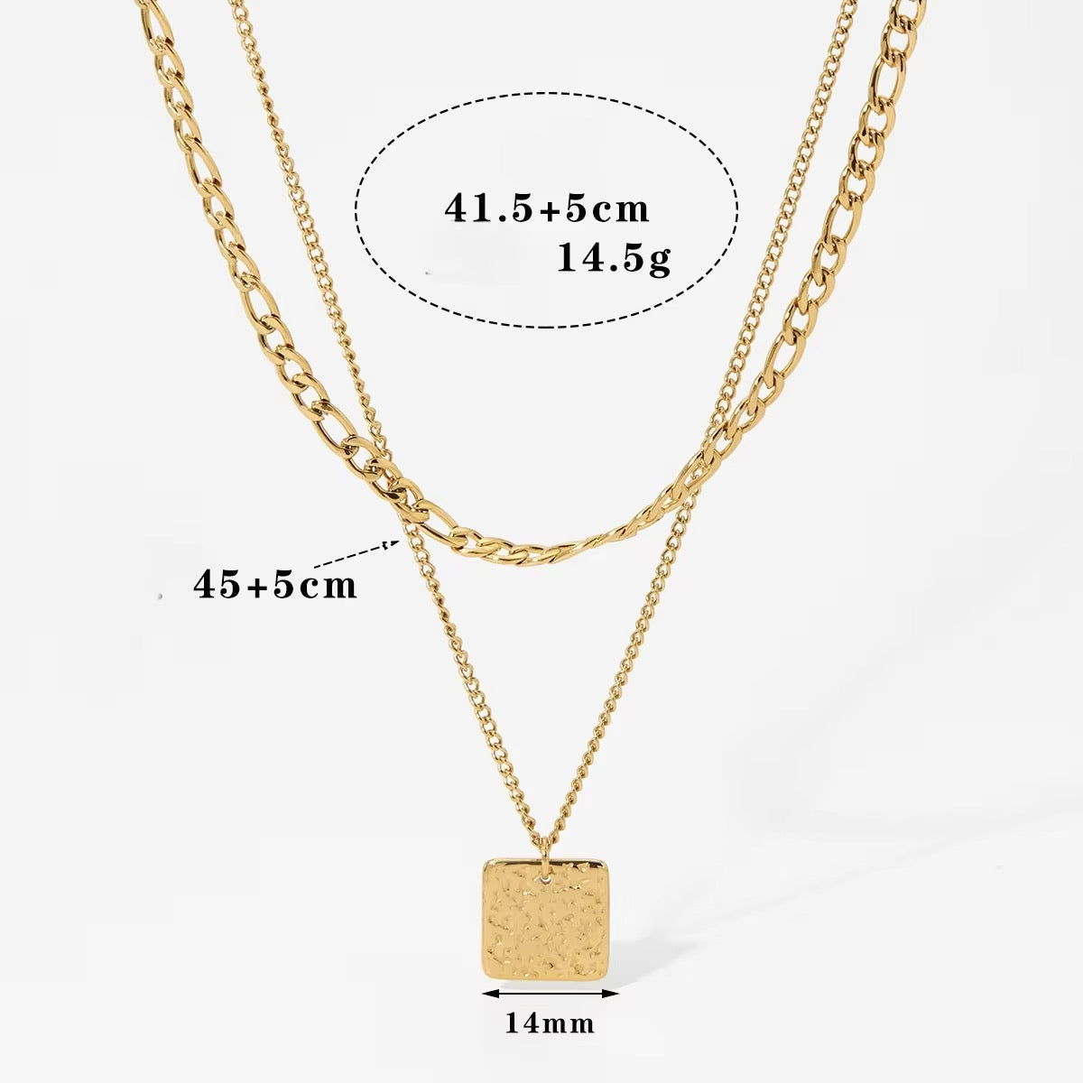 
                  
                    Solara Layered Square Pendant Necklace – Waterproof Gold-Plated Stainless Steel
                  
                