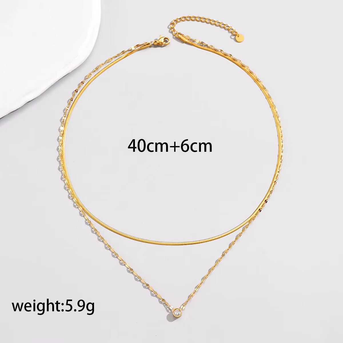 
                  
                    Aria Silver Double Layer Zirconia Necklace – Waterproof Stainless Steel
                  
                