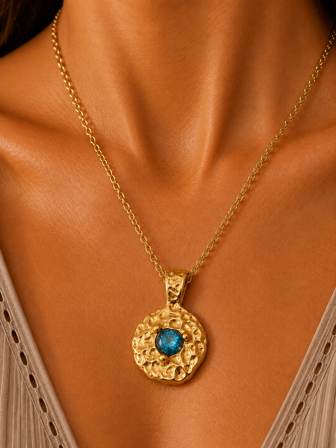 
                  
                    Solara September Birthstone Necklace – Sapphire Blue Waterproof & Tarnish-Free
                  
                
