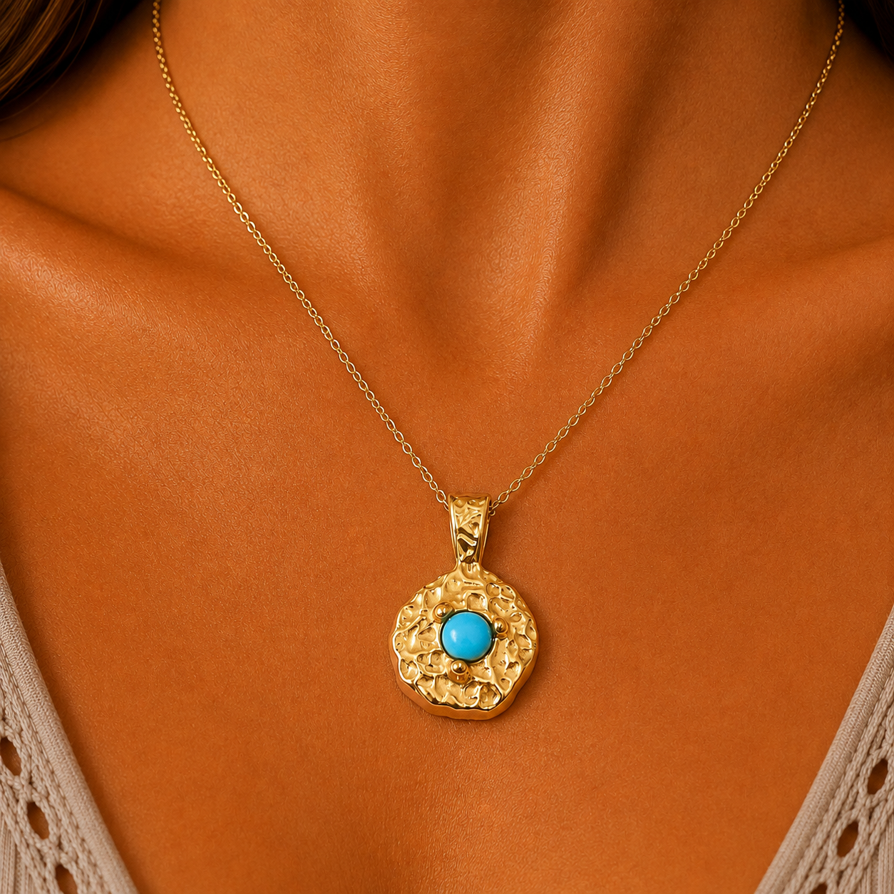 
                  
                    Solara December Birthstone Necklace – Turquoise Blue Waterproof & Tarnish-Free
                  
                
