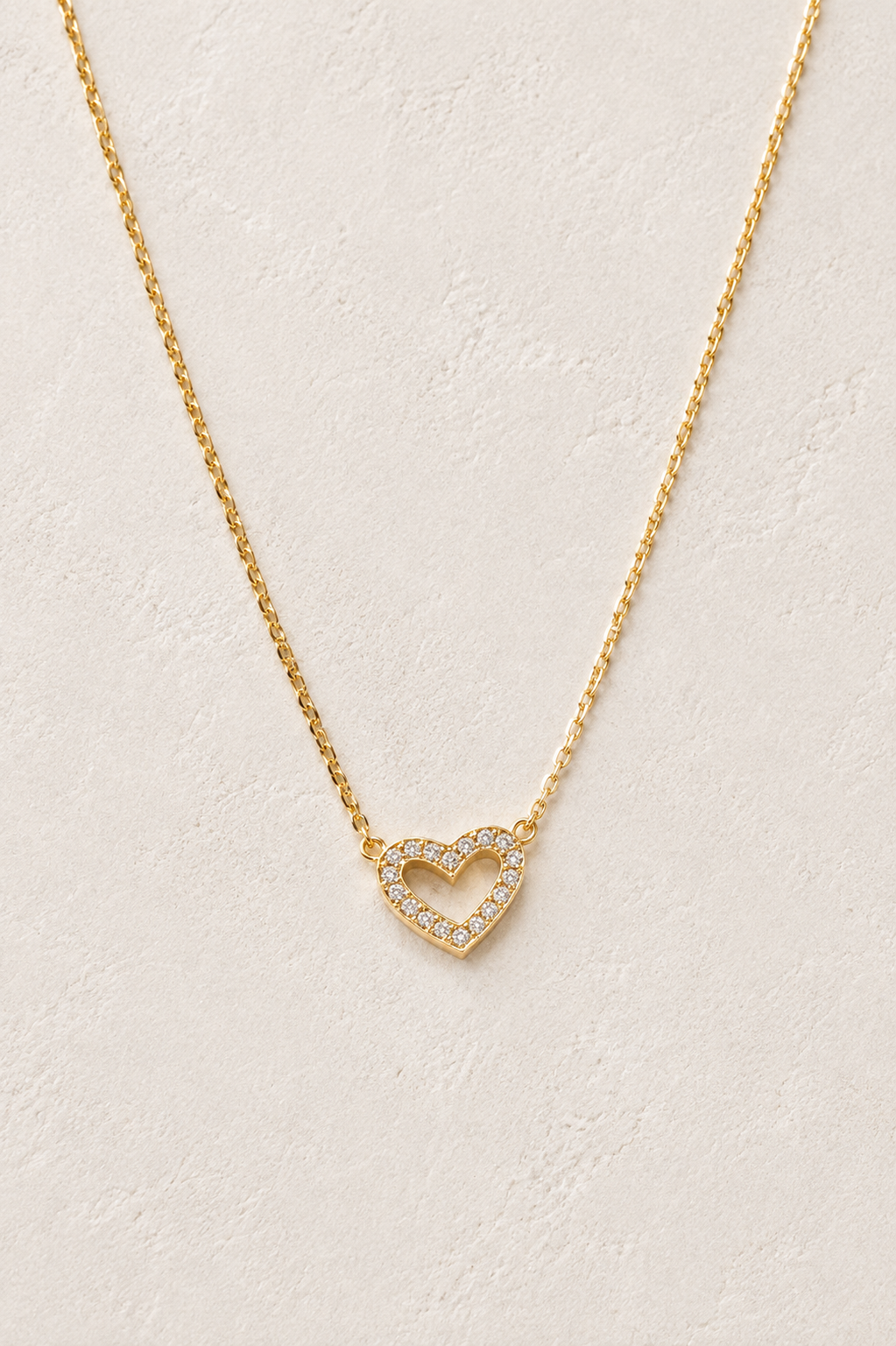 
                  
                    Amore Cubic Zirconia Heart Necklace – Waterproof Gold Stainless Steel
                  
                