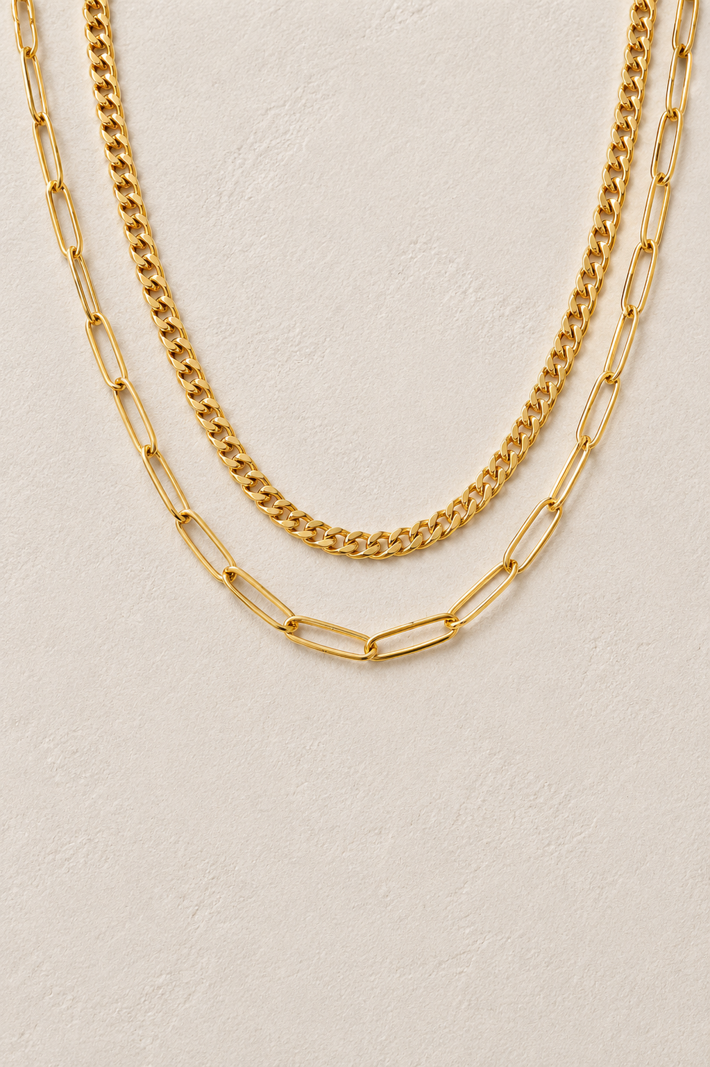 
                  
                    Capri Double Chain Necklace – Waterproof Gold-Plated Stainless Steel
                  
                