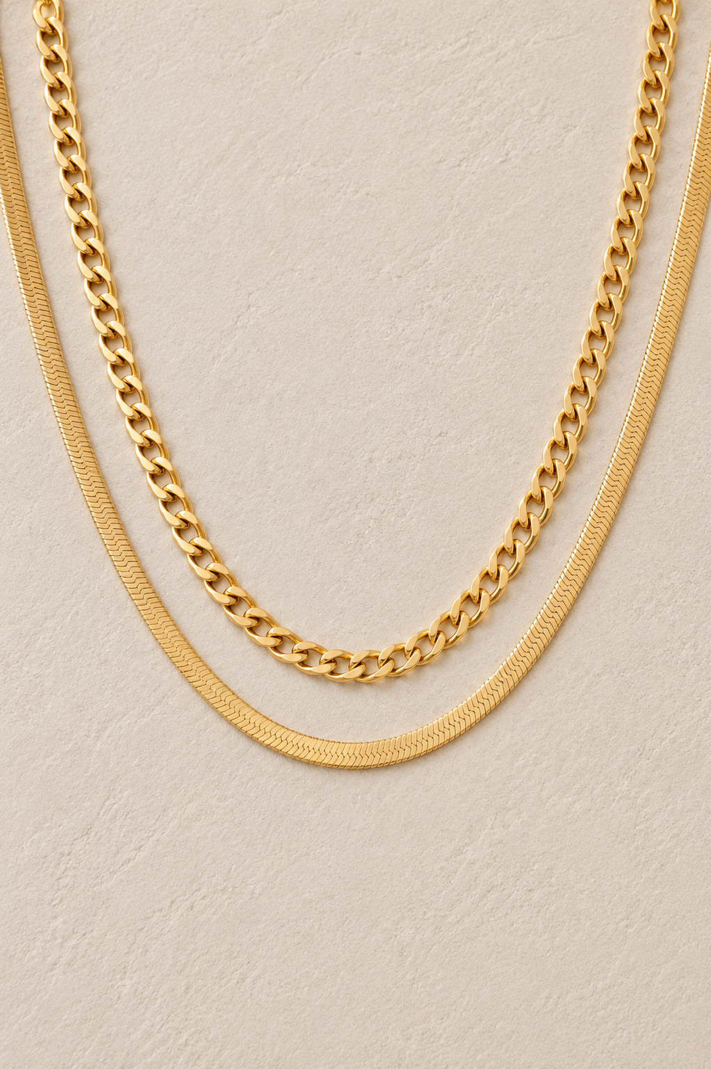 
                  
                    Aurelia Double Layer Chain Necklace – Waterproof Gold-Plated Stainless Steel
                  
                