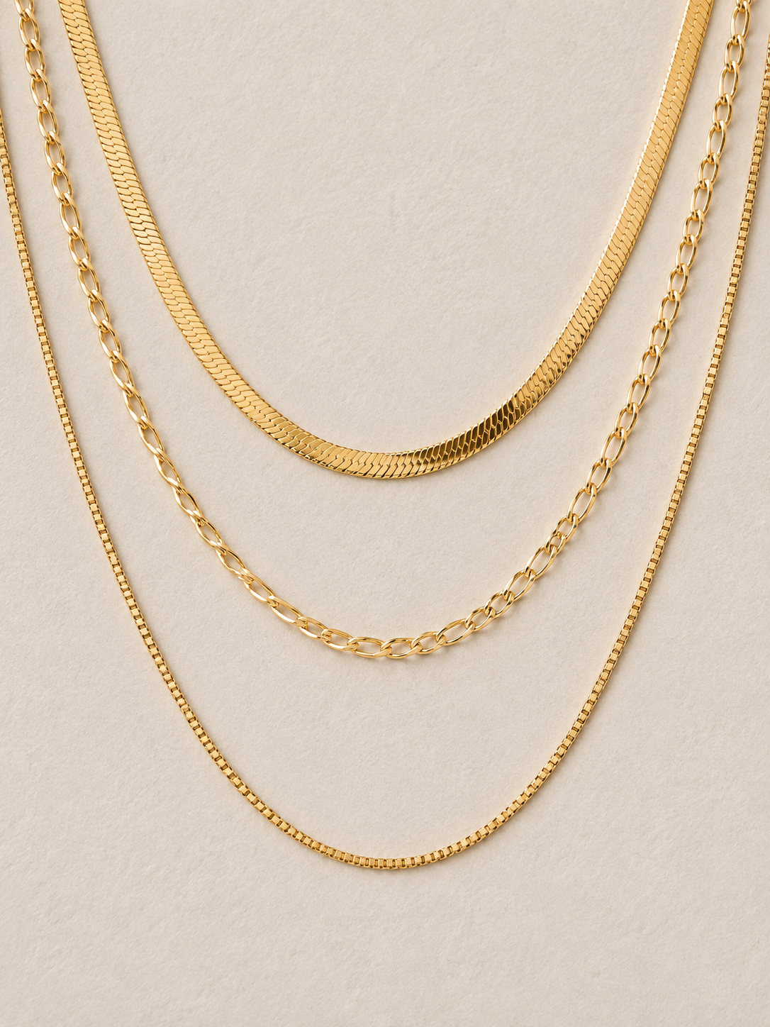 
                  
                    Valentina Triple Layer Chain Necklace – Waterproof Gold-Plated Stainless Steel
                  
                