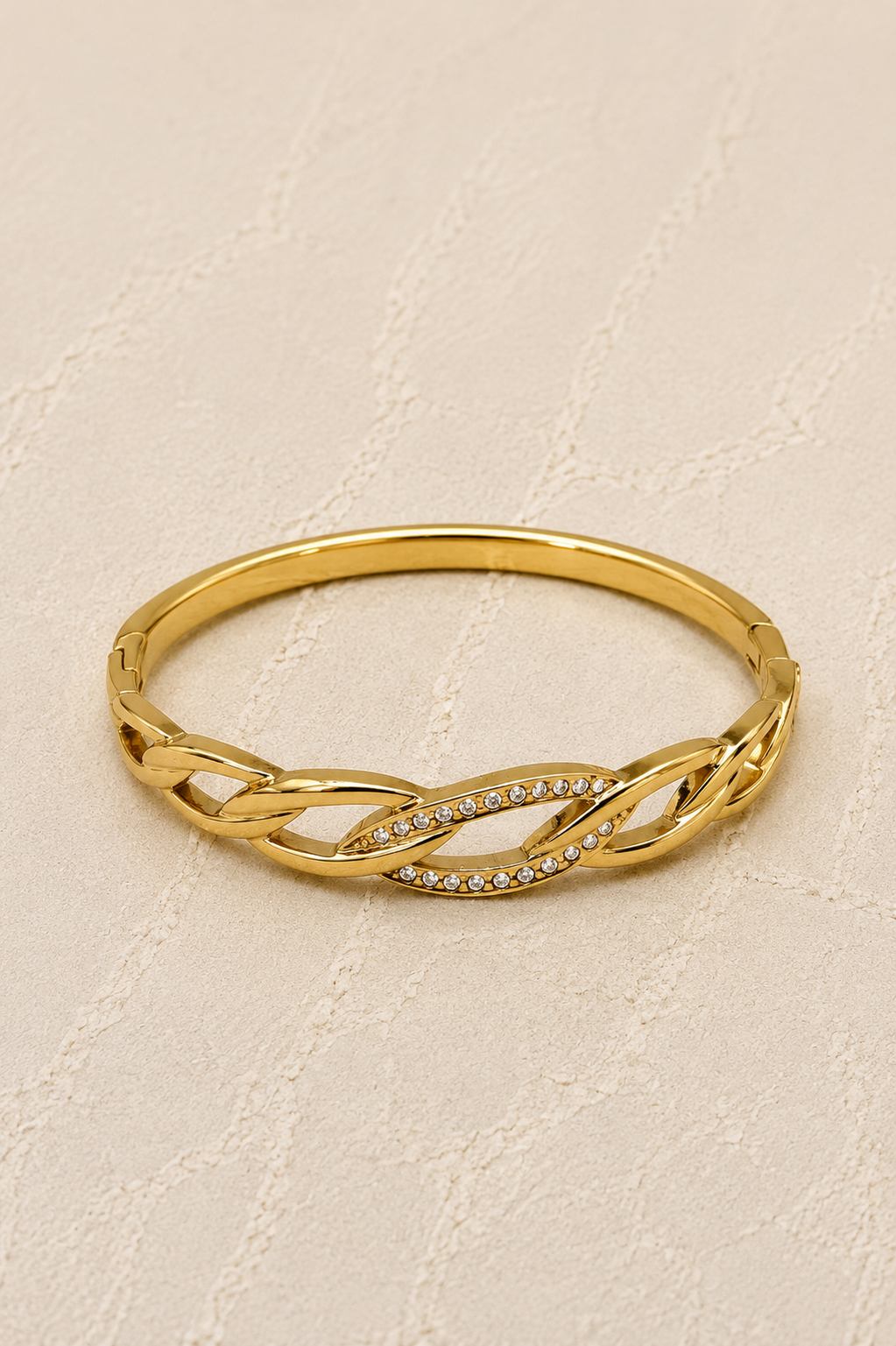 
                  
                    Celeste Gold Crystal Link Bangle – waterproof gold bangle by Boho & Mala
                  
                