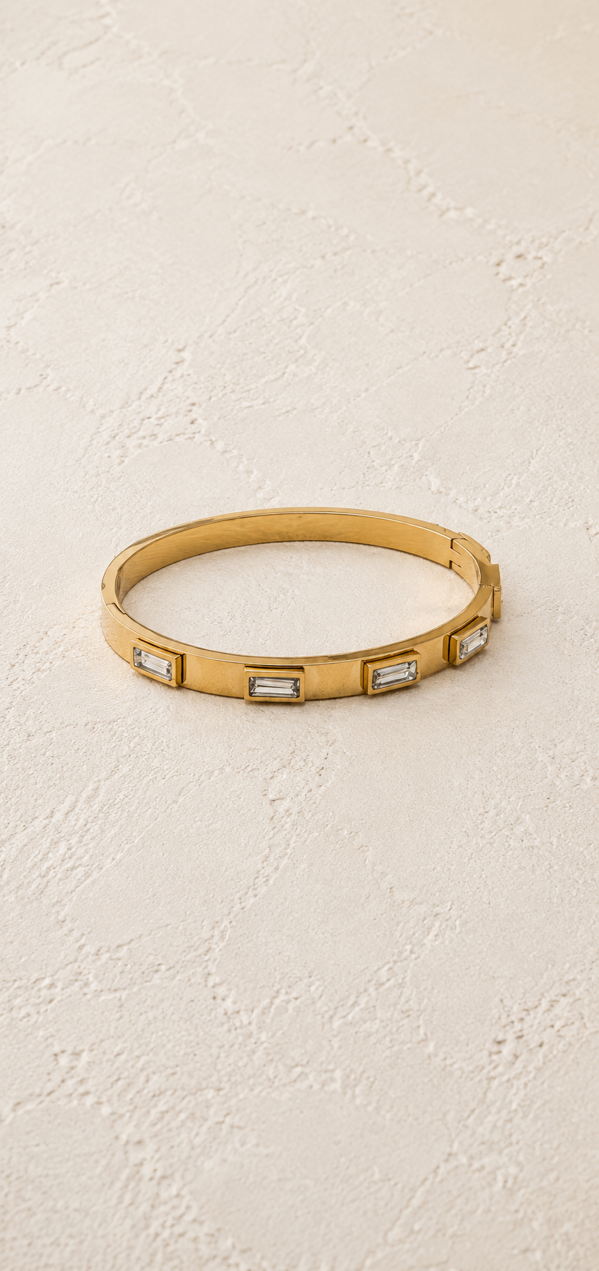 
                  
                    Emerelle Clear Crystal Gold Bangle – waterproof gold bangle by Boho & Mala
                  
                
