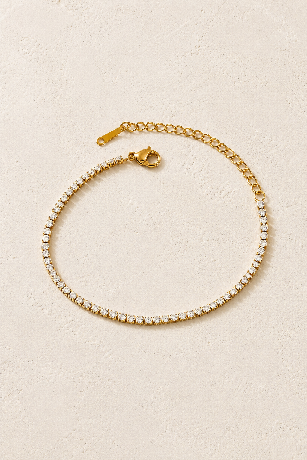 
                  
                    Celeste Gold Crystal Tennis Bracelet – waterproof gold bracelet by Boho & Mala
                  
                