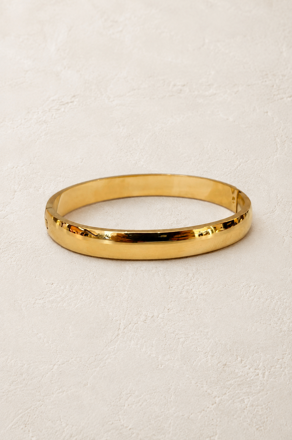 
                  
                    Marvelle Classic Rounded Gold Bangle – waterproof gold bangle by Boho & Mala
                  
                