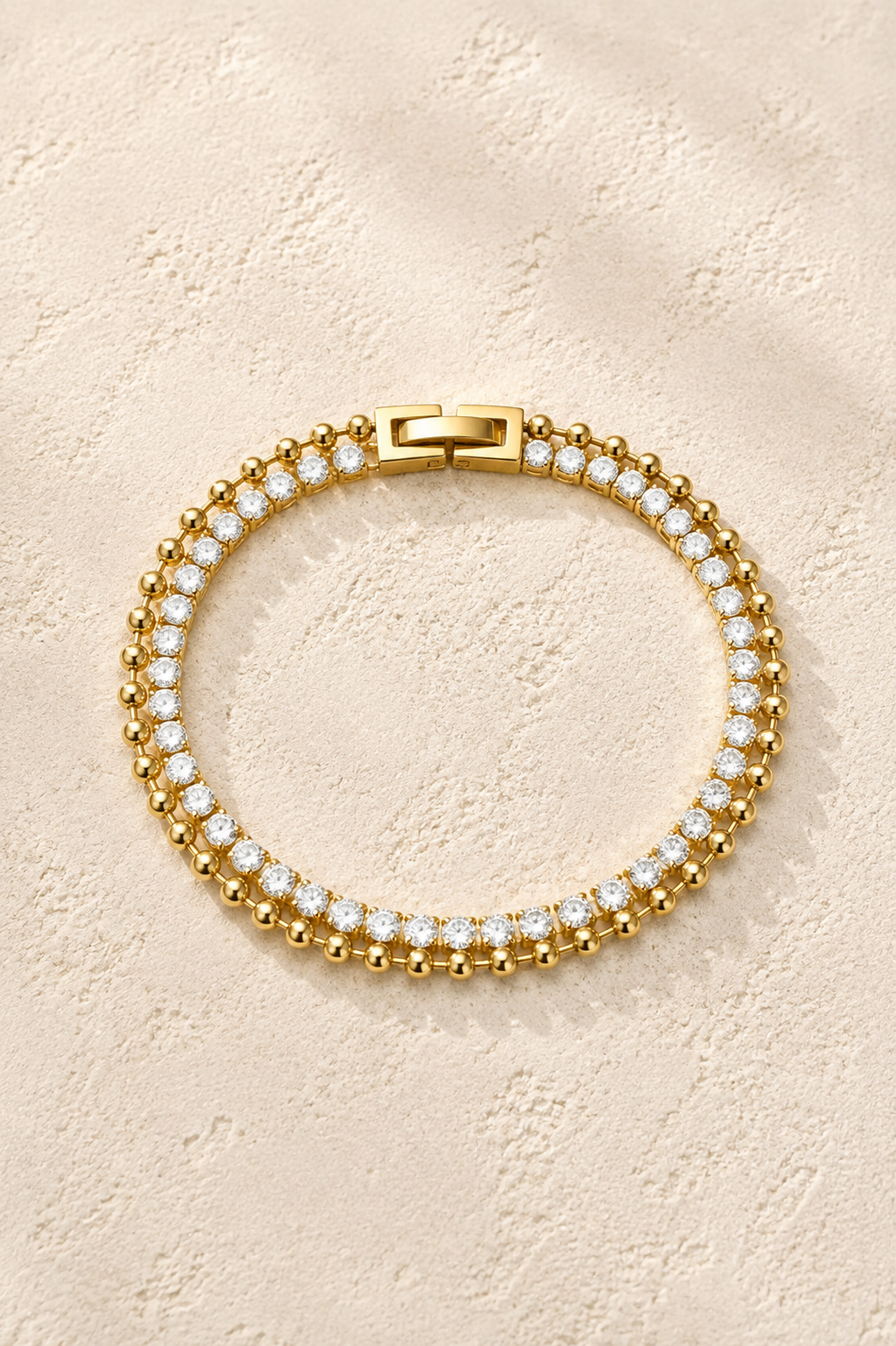 
                  
                    Aurora Crystal Beaded Gold Tennis Bracelet – waterproof gold bracelet by Boho & Mala
                  
                
