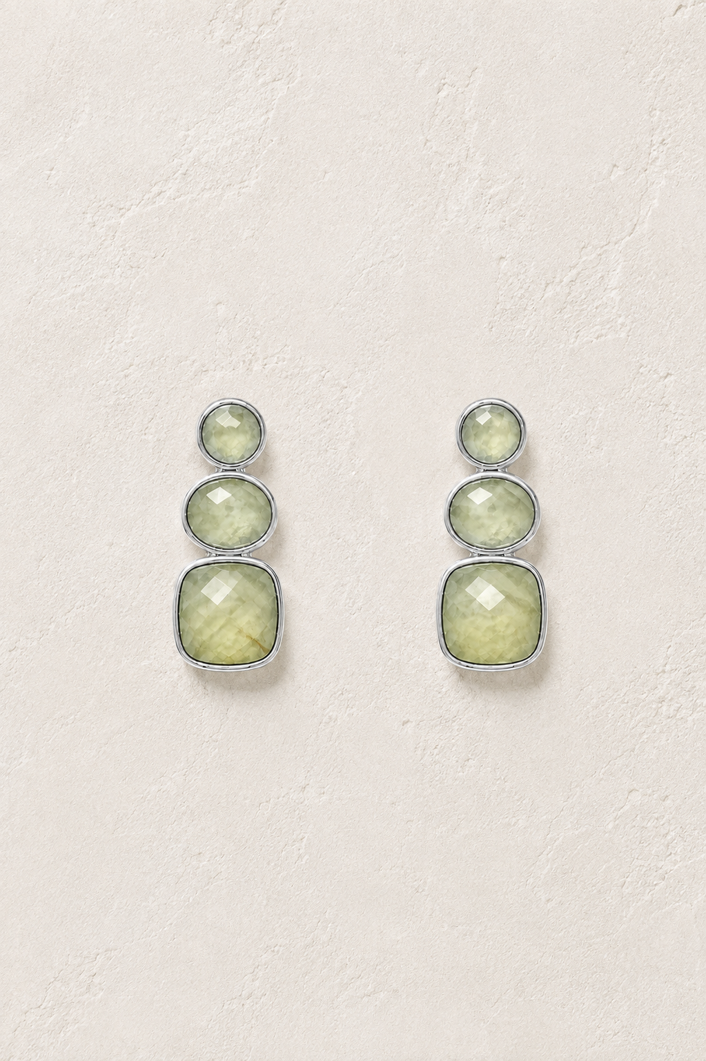 
                  
                    Solenne Silver Prehnite  - Genuine Gemstone Stud Earrings
                  
                