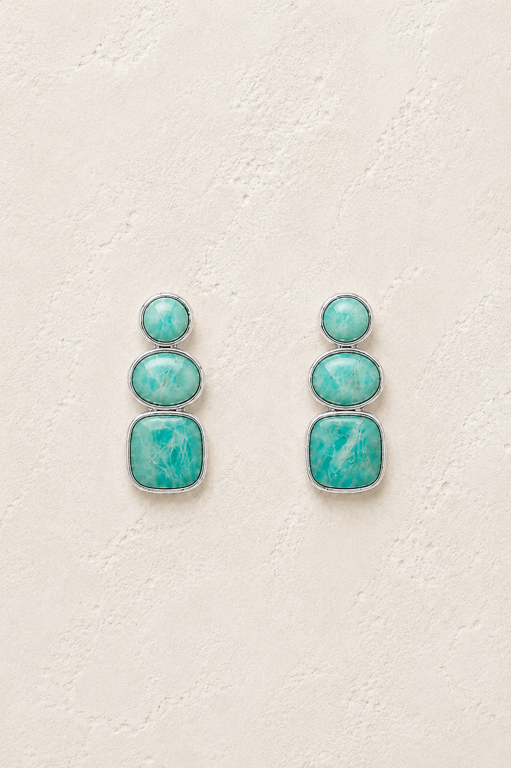 
                  
                    Solenne Silver Amazonite  - Genuine Gemstone Stud Earrings
                  
                