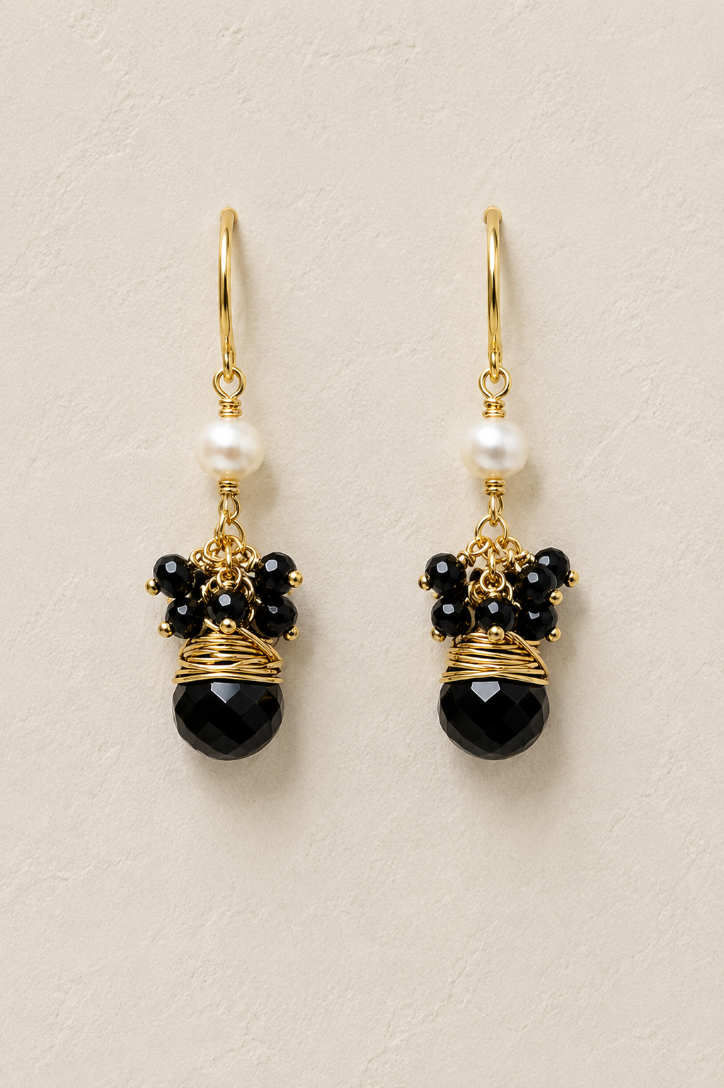 
                  
                    Maris Black Obsidian - Genuine Gemstone & Freshwater Pearl Earrings
                  
                