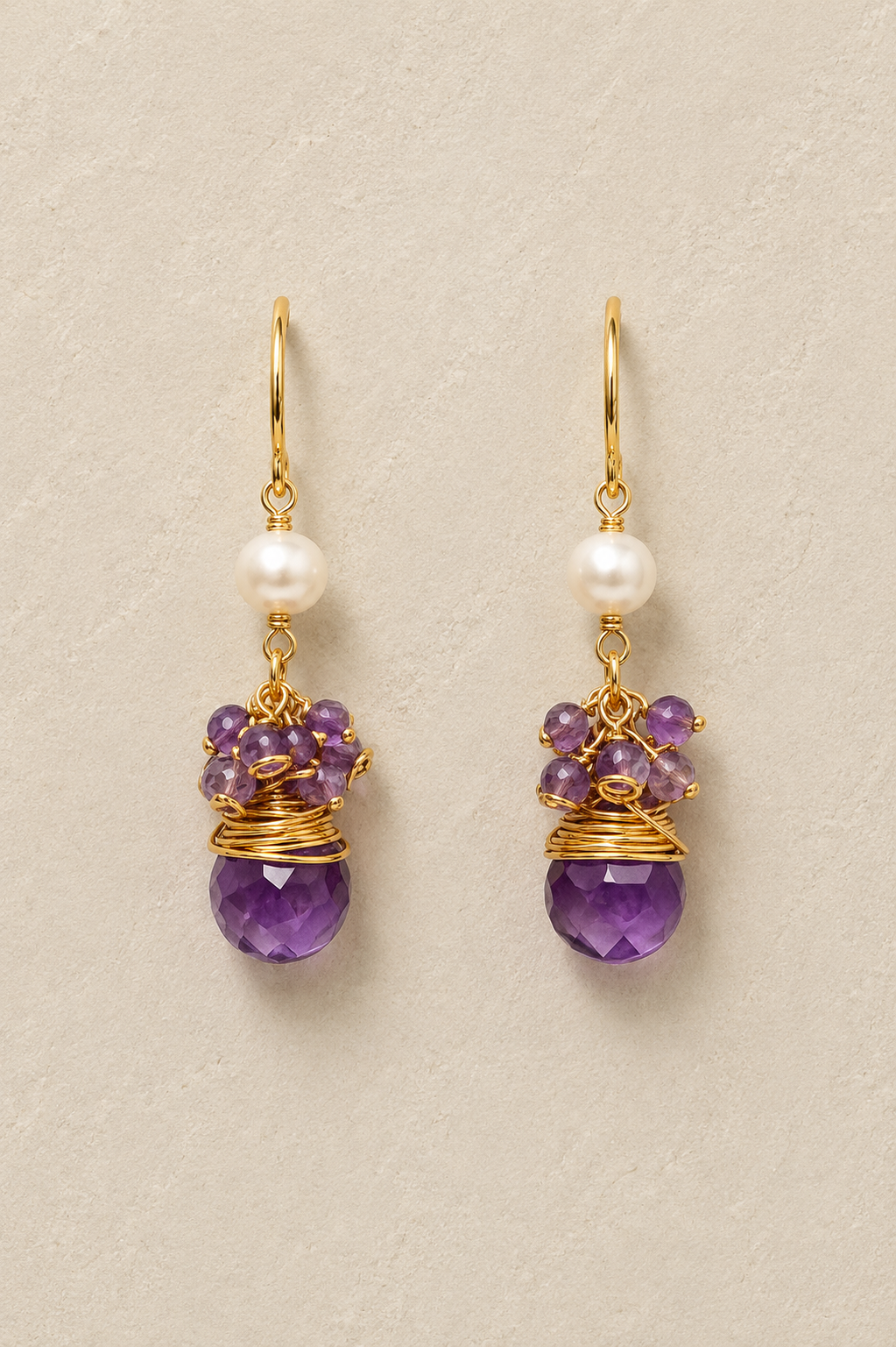 
                  
                    Maris Amethyst - Genuine Gemstone & Freshwater Pearl Earrings
                  
                