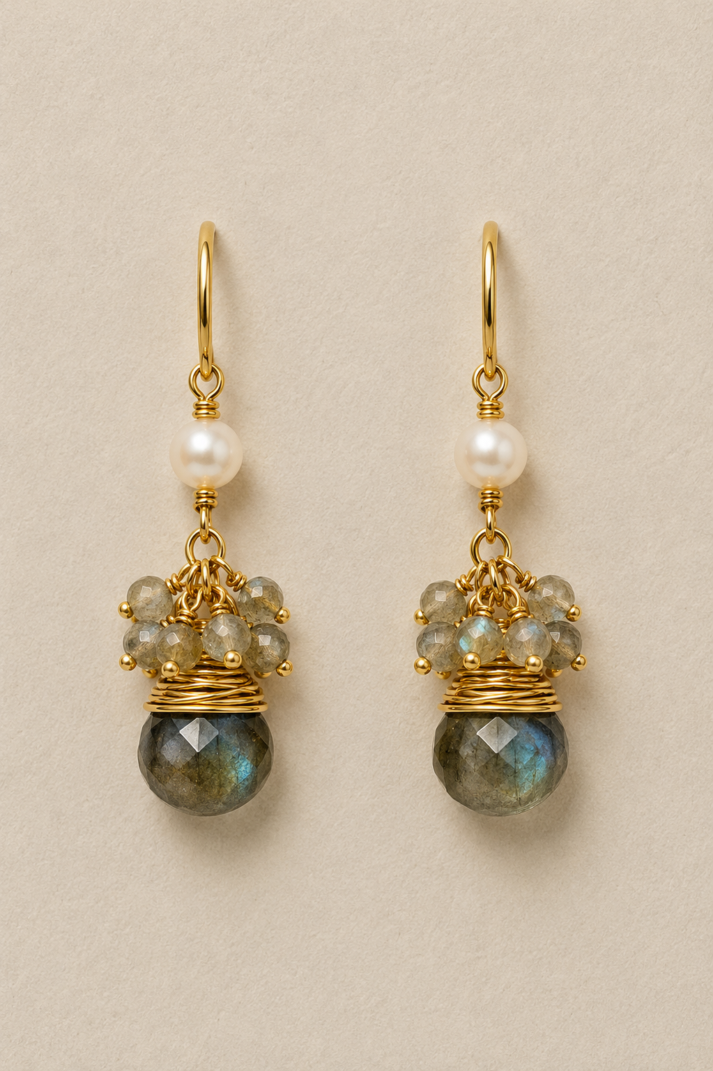 
                  
                    Maris Labradorite - Genuine Gemstone & Freshwater Pearl Earrings
                  
                