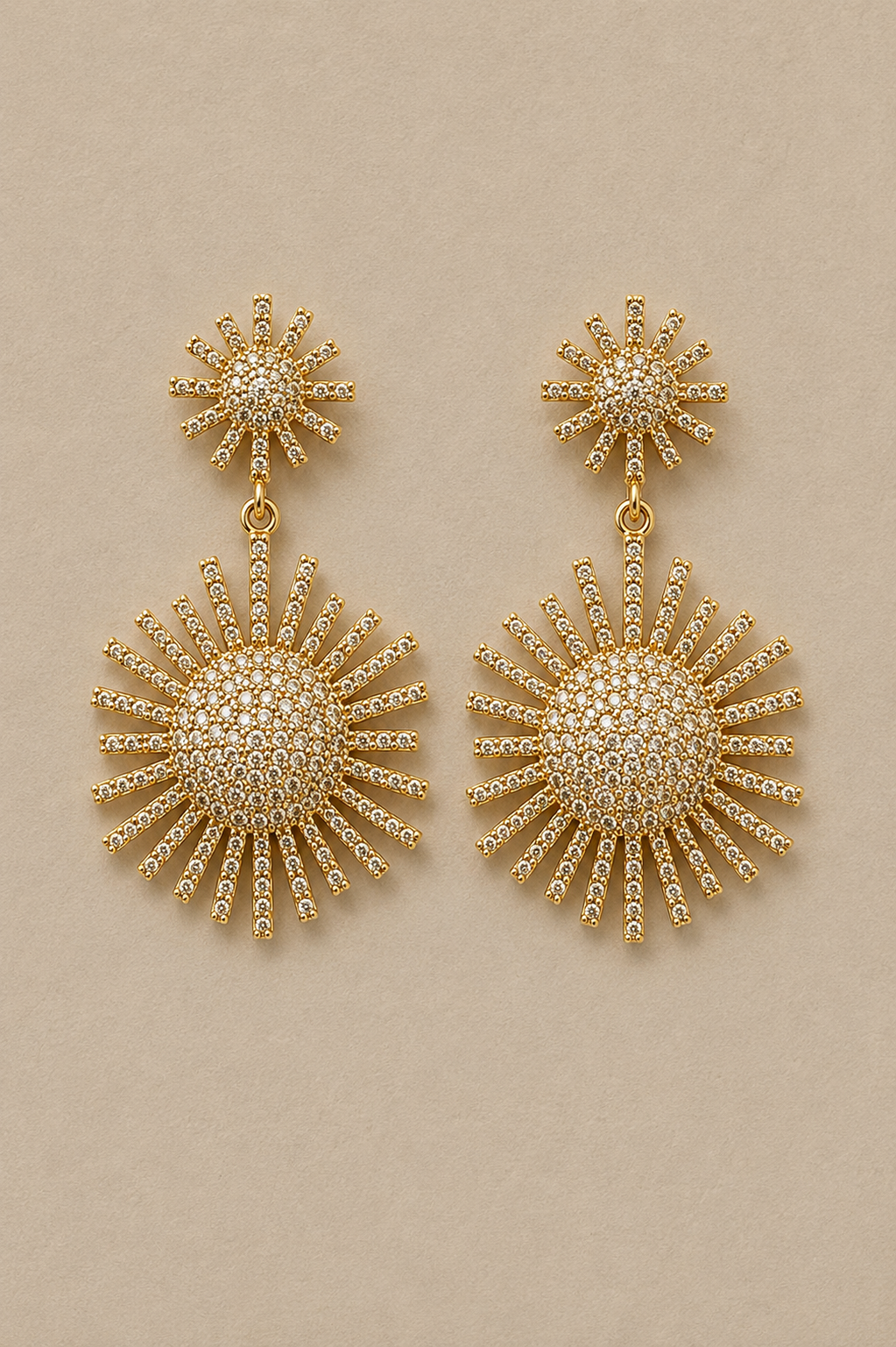 
                  
                    Elysia Gold Crystal Stud Drop Earrings – Sparkling Statement Earrings
                  
                
