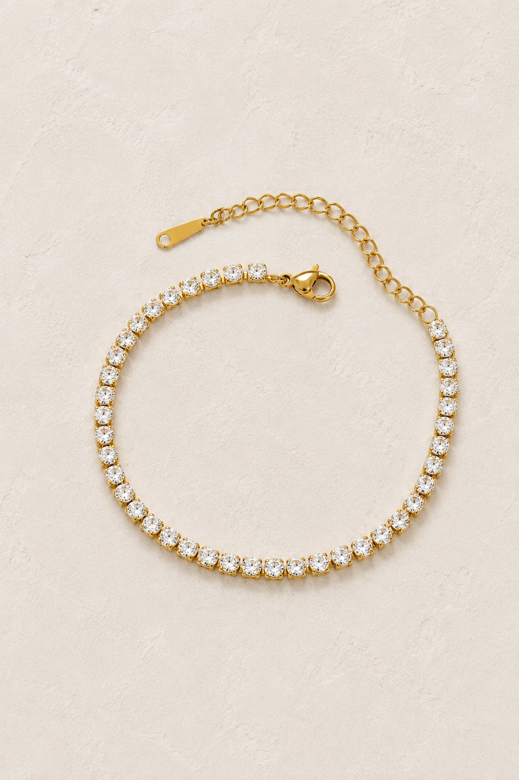 
                  
                    Aurelle Fine Gold Crystal Tennis Bracelet – waterproof gold bracelet by Boho & Mala
                  
                
