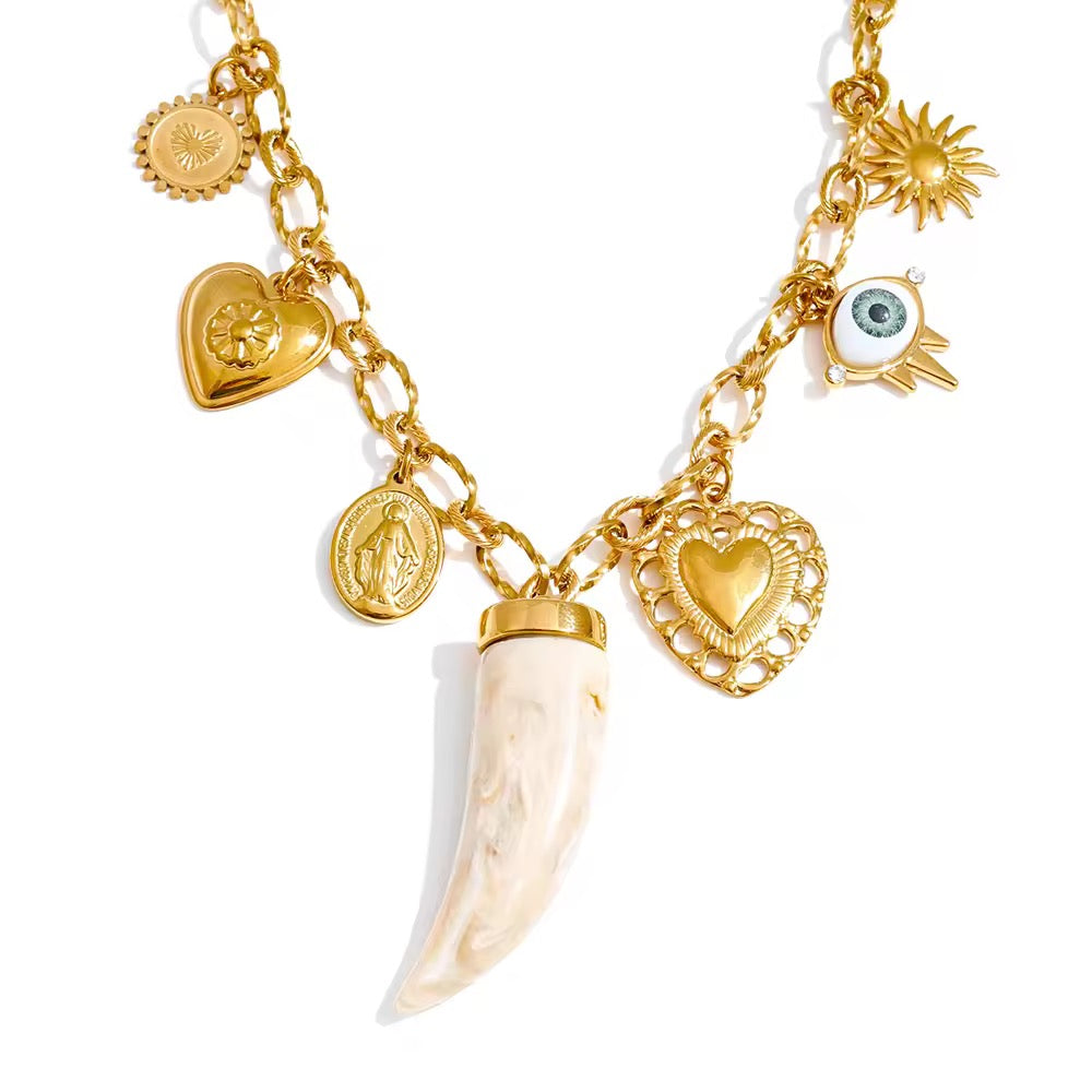 
                  
                    Charm Gold Plated Stainless Steel Waterproof & Tarnish-Free Necklaces- Boho Jewellery For Everyday Wear
                  
                
