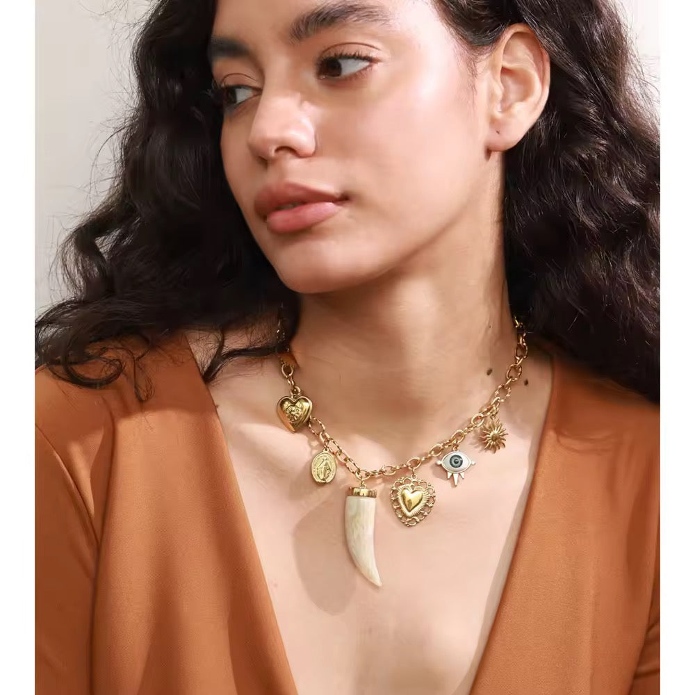 
                  
                    Charm Gold Plated Stainless Steel Waterproof & Tarnish-Free Necklaces- Boho Jewellery For Everyday Wear
                  
                