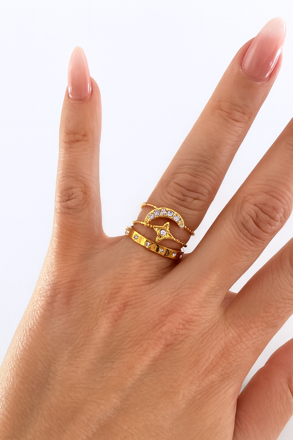 
                  
                    Gold Plated Stainless Steel Triple Layered Waterproof & Tarnish-Free Size 7 Ring- Boho Jewellery For Everyday Wear
                  
                