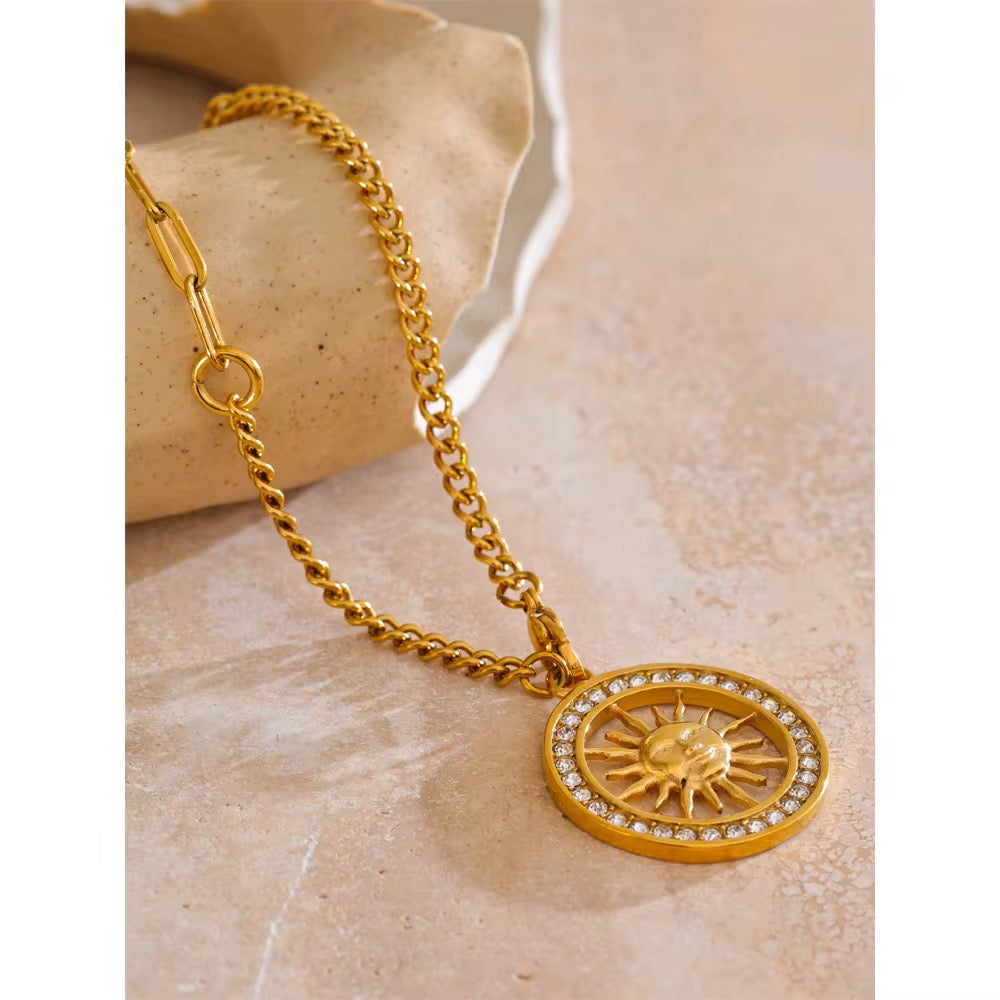 
                  
                    Soleil Crystal Sun Necklace – Waterproof & Tarnish-Free
                  
                